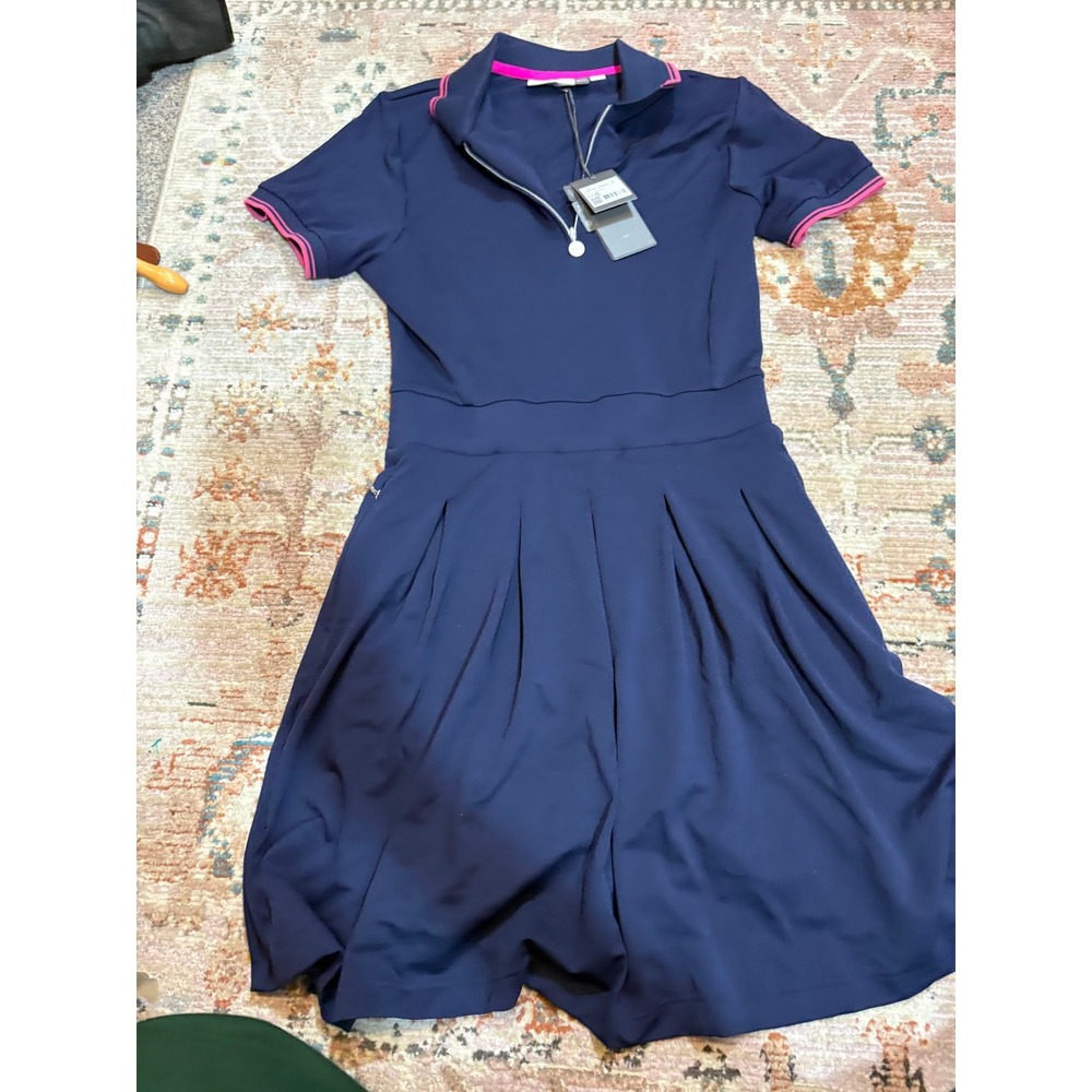 KJUS Women Mara Golf Dress Atlanta Blue Pink LG22-L05 Size 36 S UPF 50+ Pique - Picture 3 of 9